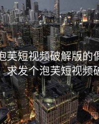 那次和泡芙短视频破解版的偶遇让我难忘，求发个泡芙短视频破解版